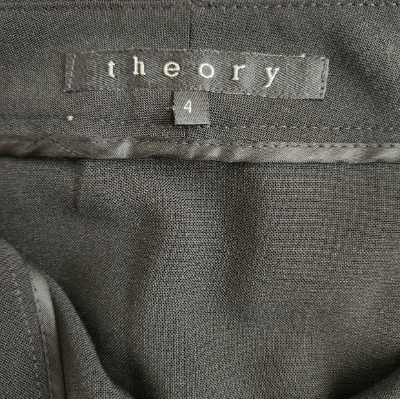 *Women's Theory Wool Blend Black Button-down Skirt Size 4 - Picture 3 of 6